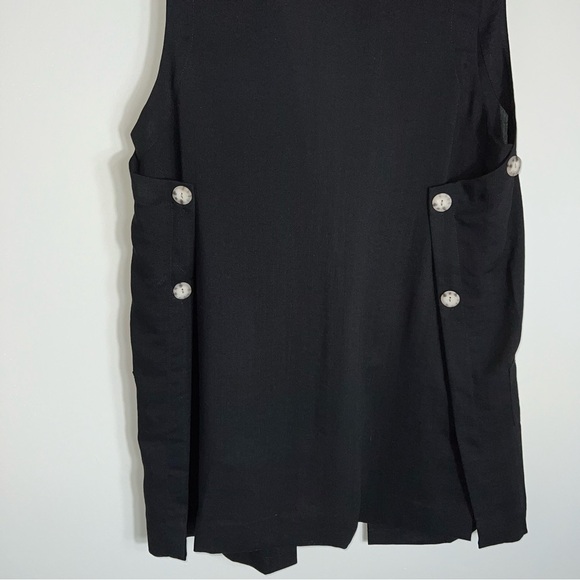 Fridaze Linen Redefined Open Front Sleeveless Linen Top-Long-Black-Lagenlook-M - Picture 8 of 9